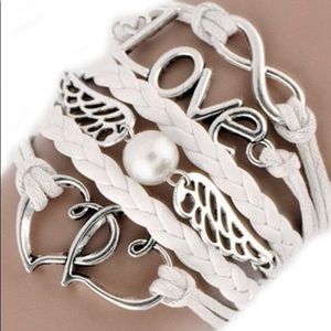 Vintage Leather Infinity Charm friendship Bracelet